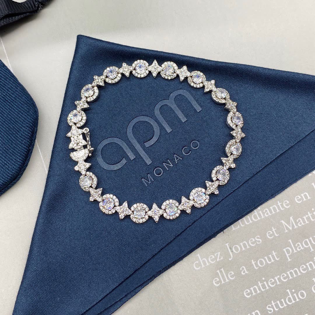 APM Monaco Silver Bracelet with Diamonds